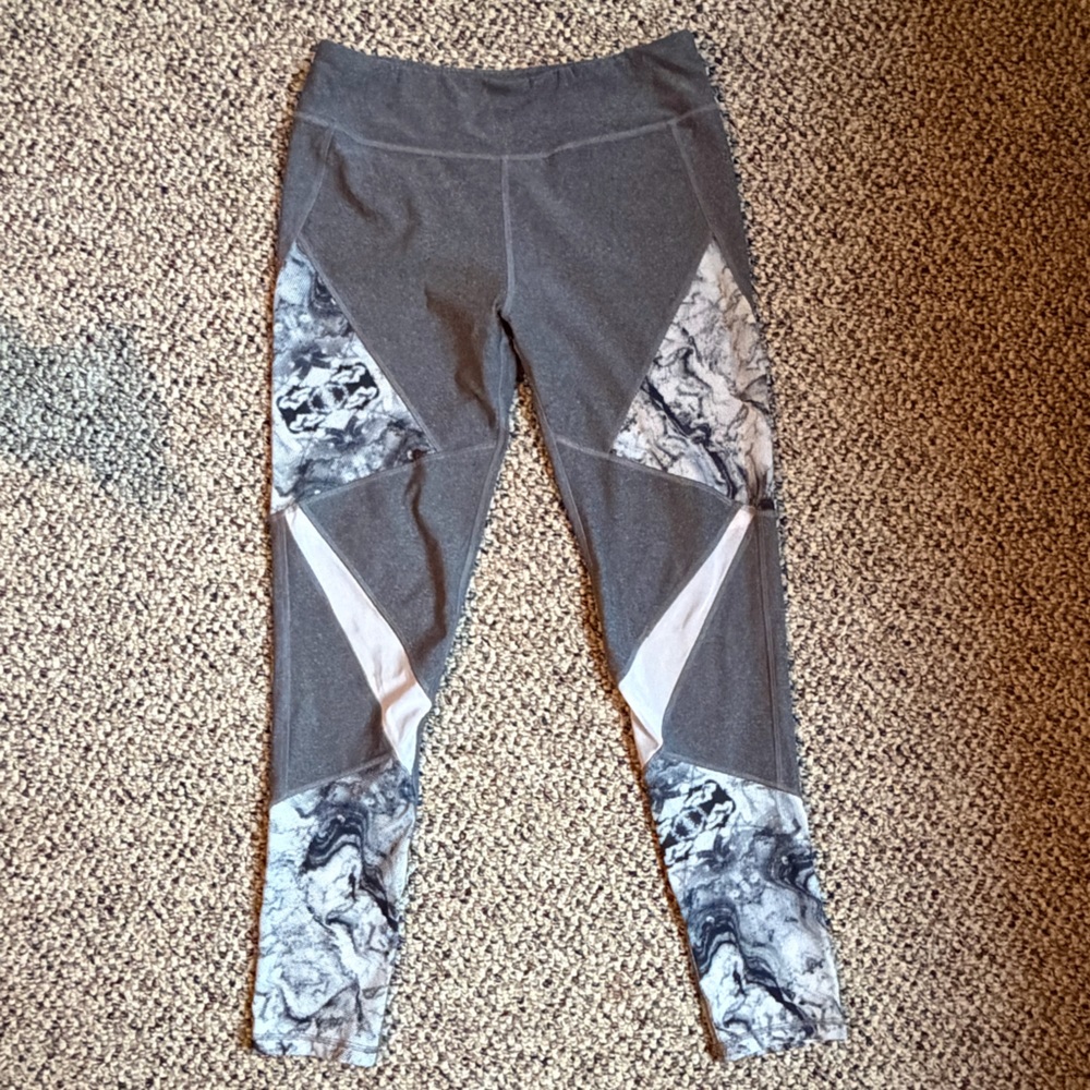 Women’sMarble-Panel Gray Active Leggings